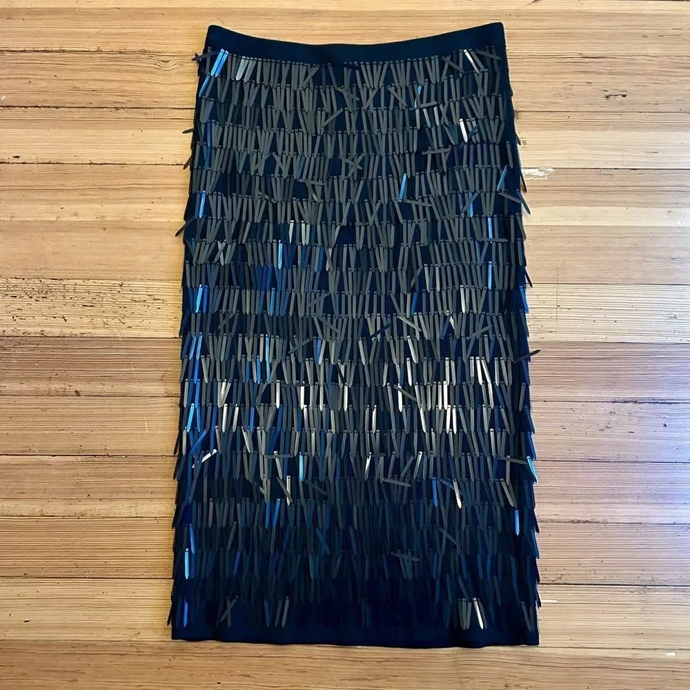 J. Crew Collection Sequin Fringe Midi Skirt. Size XL. NWT.